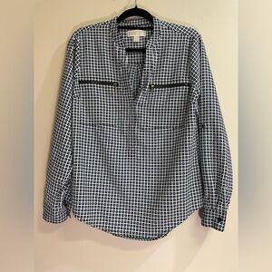 MICHAEL Michael Kors Black White Geometric Pattern Blouse Women’s Size M